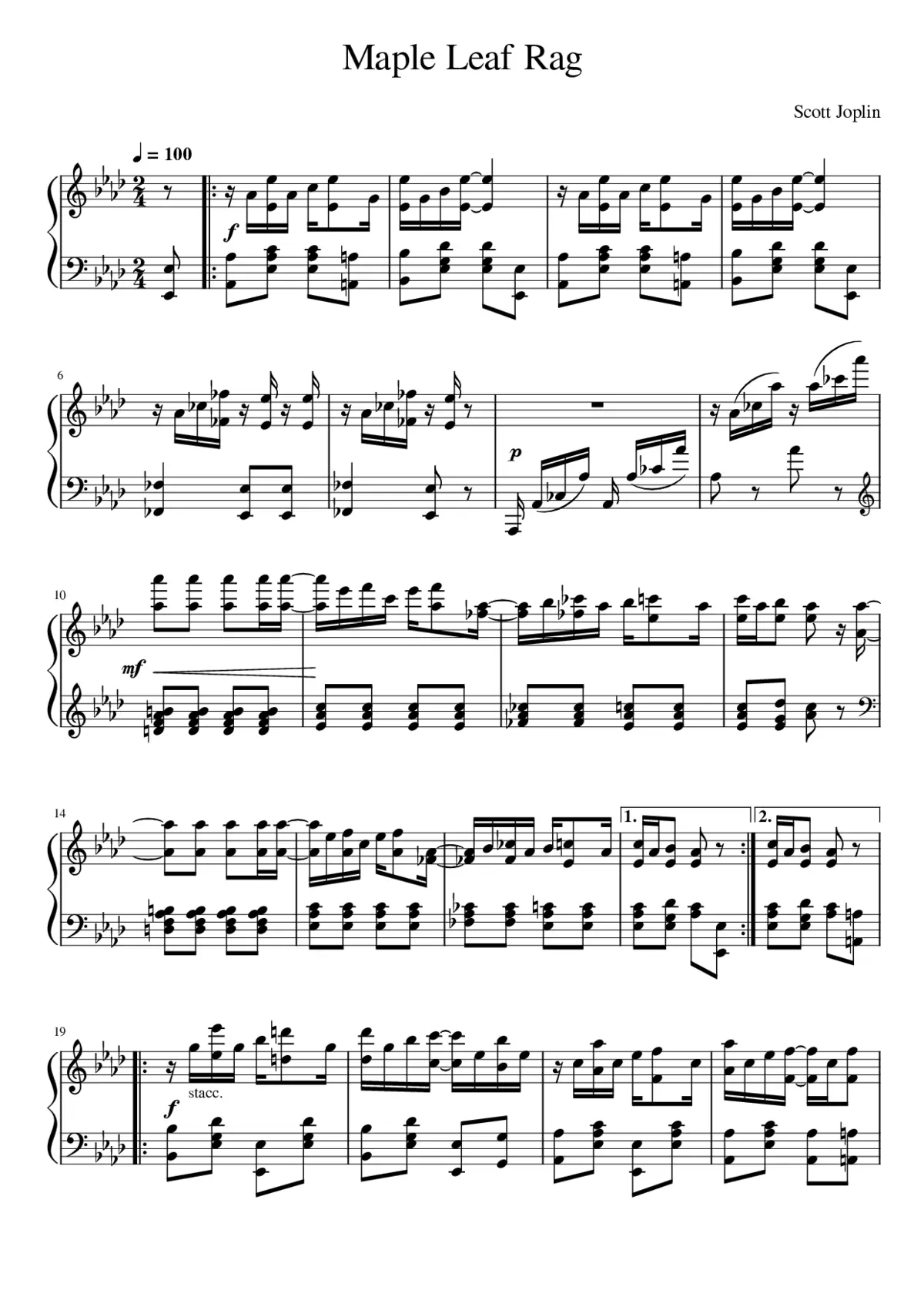 maple leaf rag - Page 1