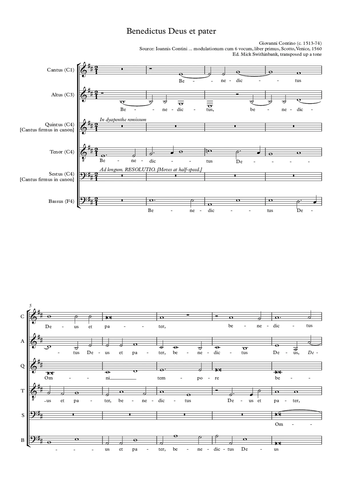 Benedictus Deus et pater - Page 1