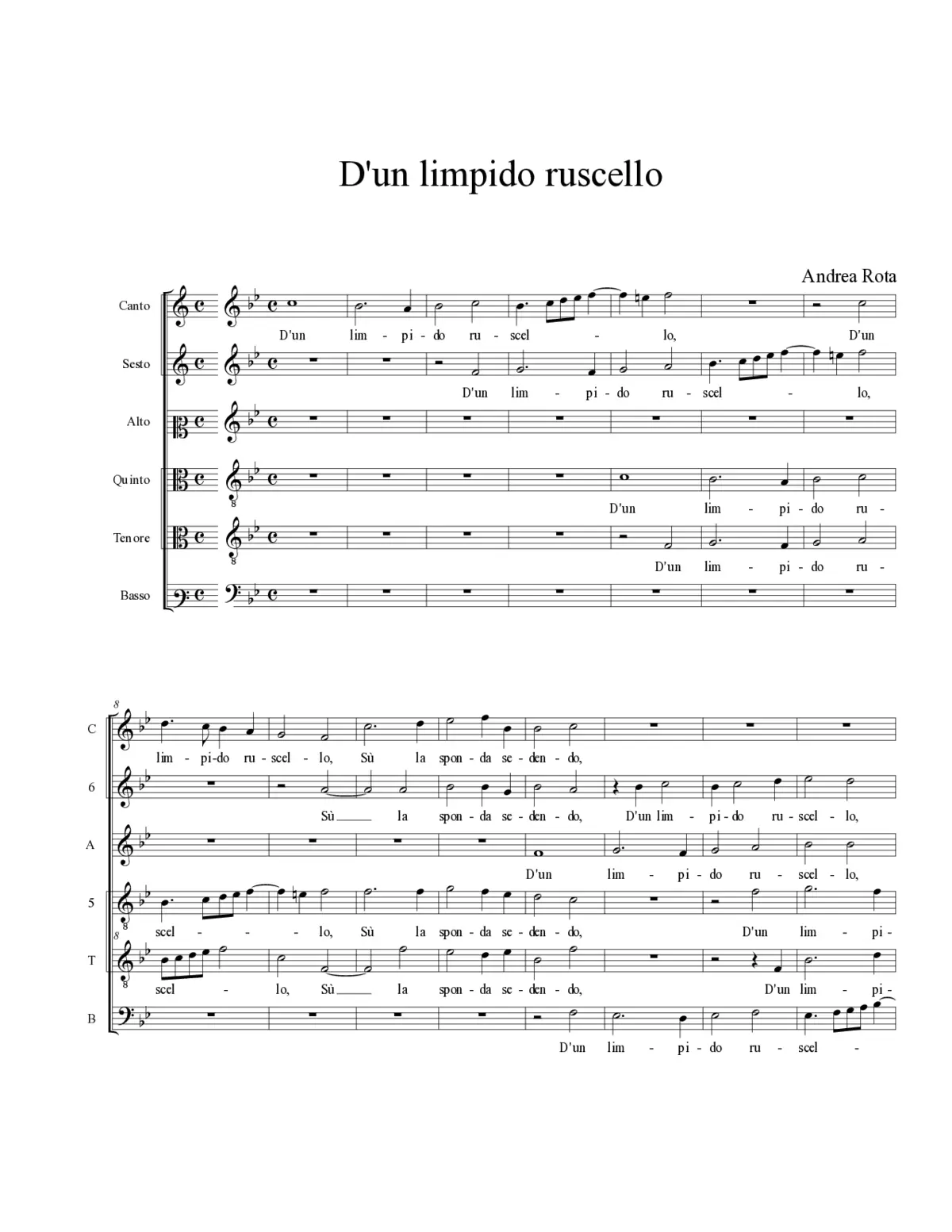 D'un limpido ruscello - Page 1