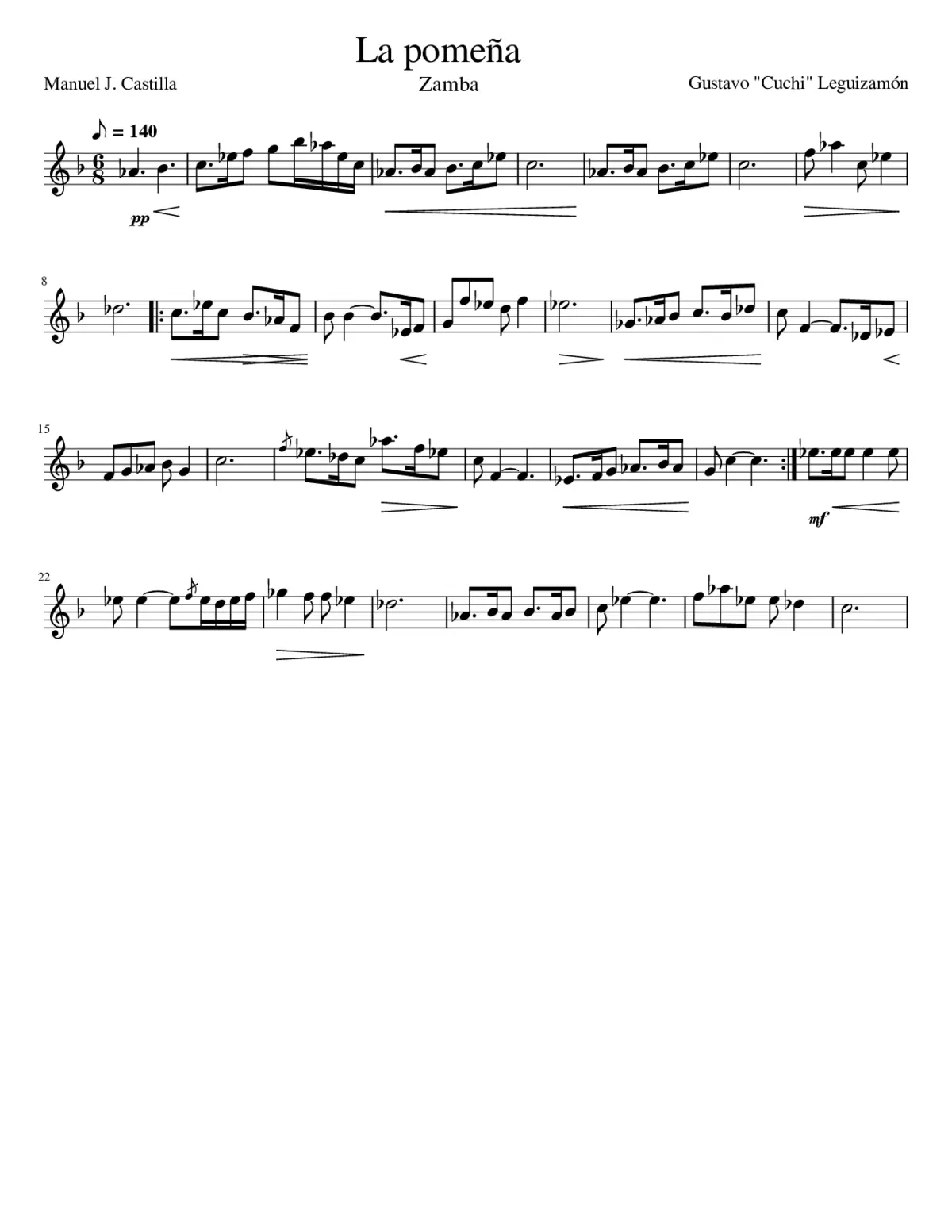 La pomeña - Fa Mayor - flauta - Page 1