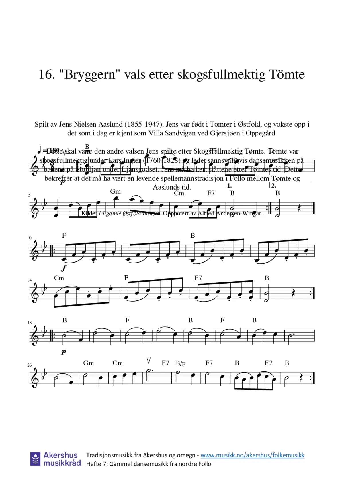 16. Bryggern vals etter skogsfullmektig Tömte - Page 1