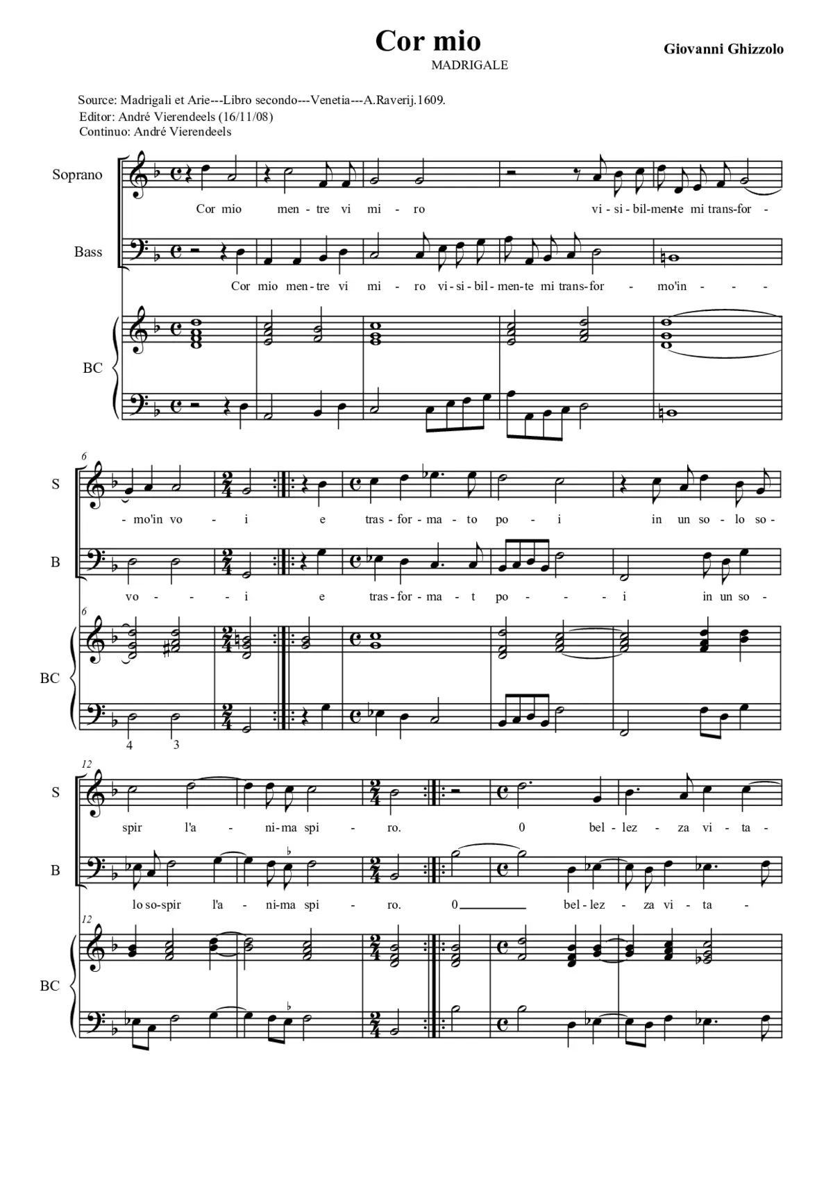 Cor mio - Page 1