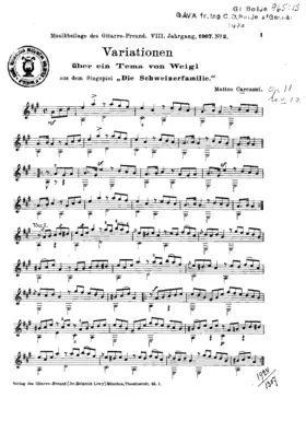 Variationen über ein Tema von Weigl aus dem Singspiel "Die Schweizerfamilie"