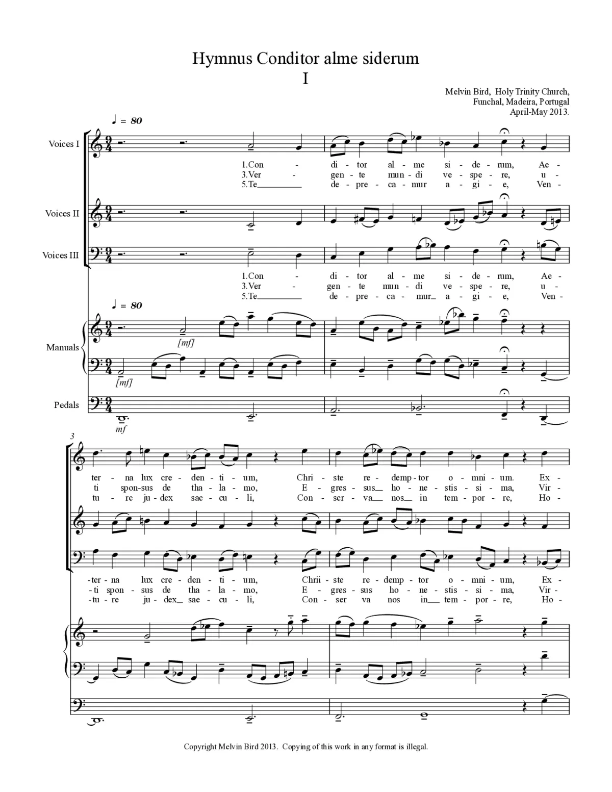 Hymnus Conditor alme siderum - Page 1