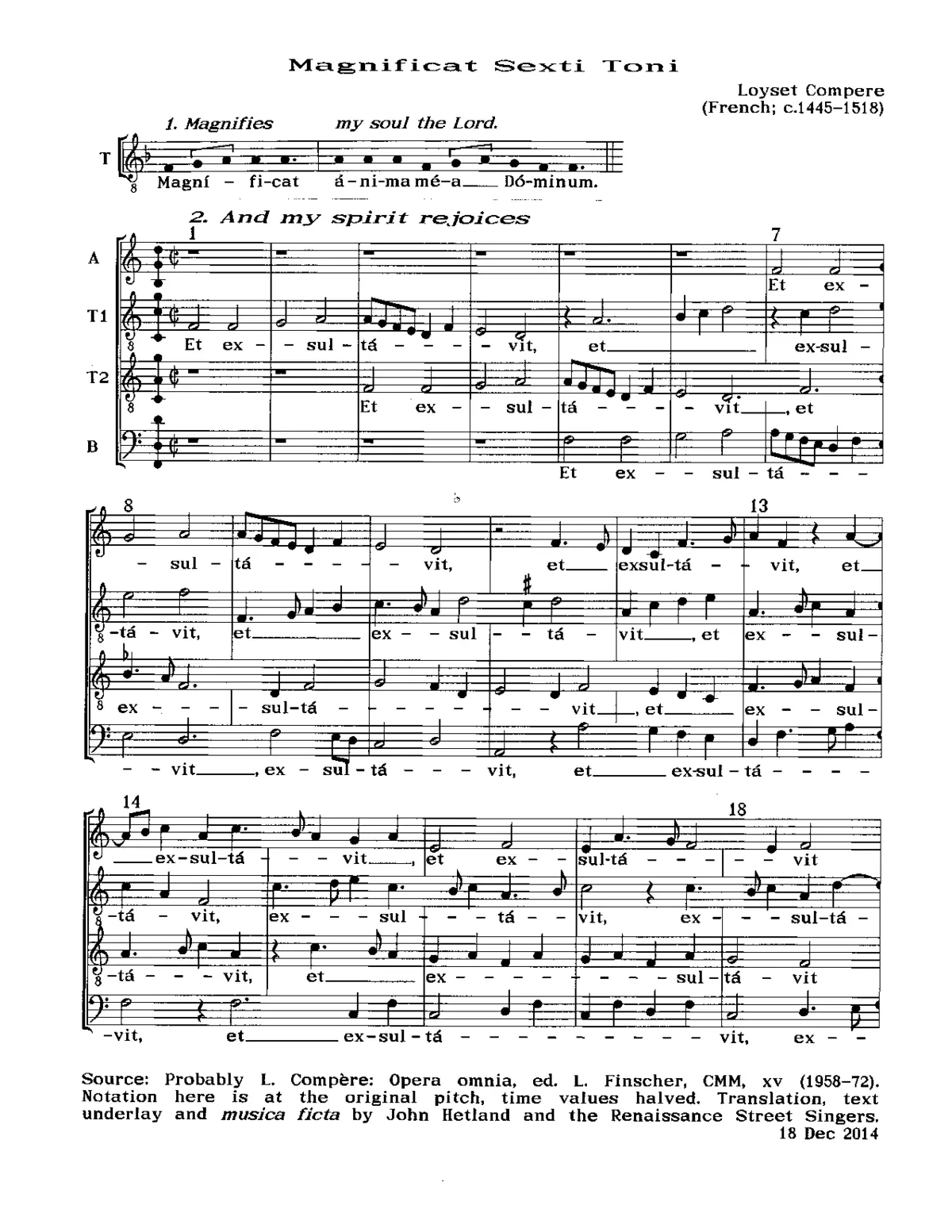 Magnificat vi. toni II - Page 1