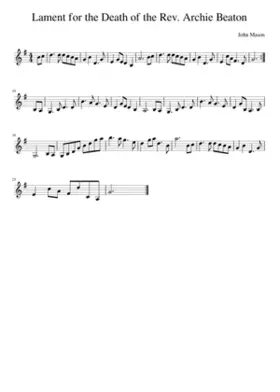 Lament for the Death of the Rev. Archie Beaton