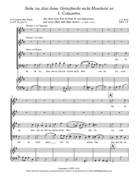 Siehe zu, dass deine Gottesfurcht, BWV 179