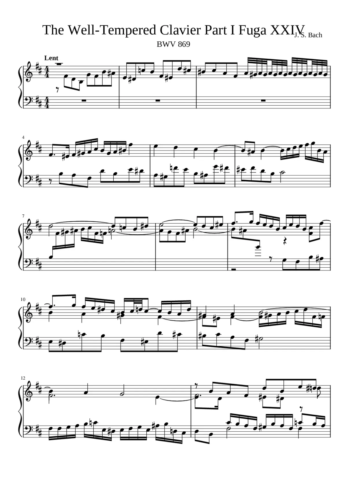 Prelude and Fugue in B minor BWV 869 - Page 1