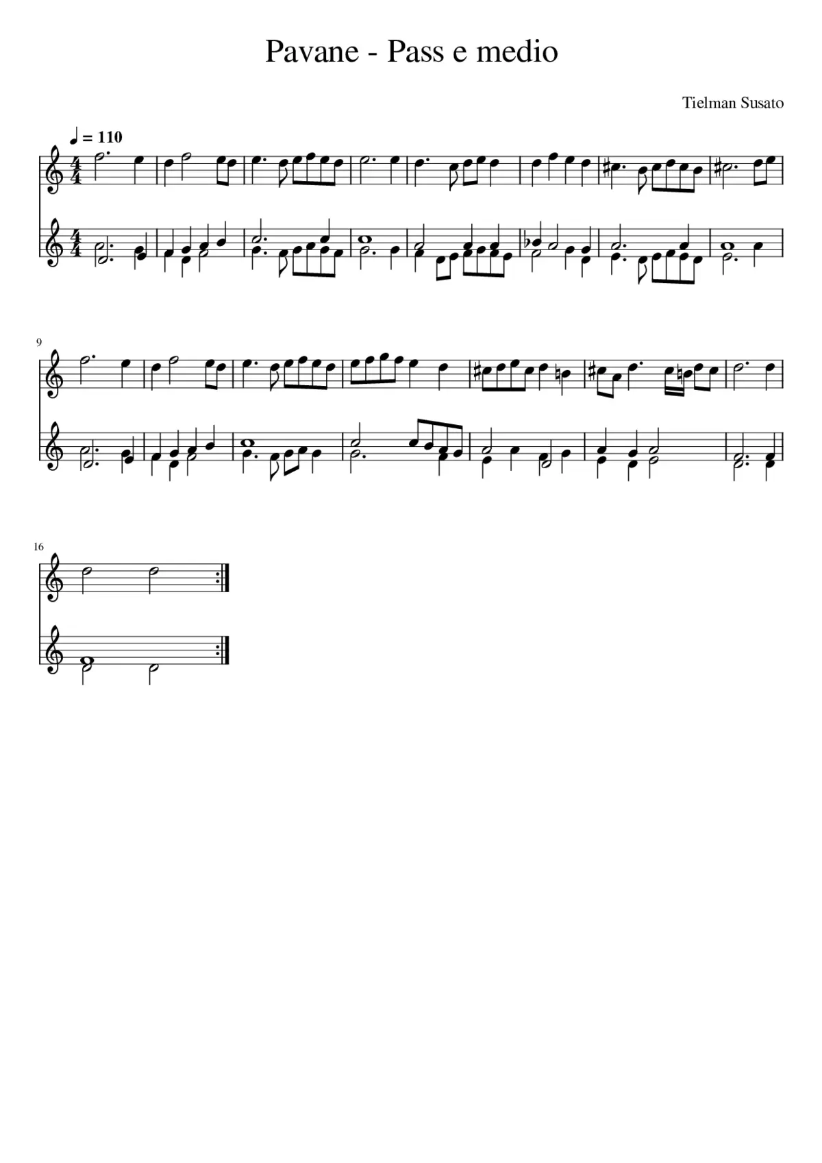 Pavane - Pass e medio - Page 1