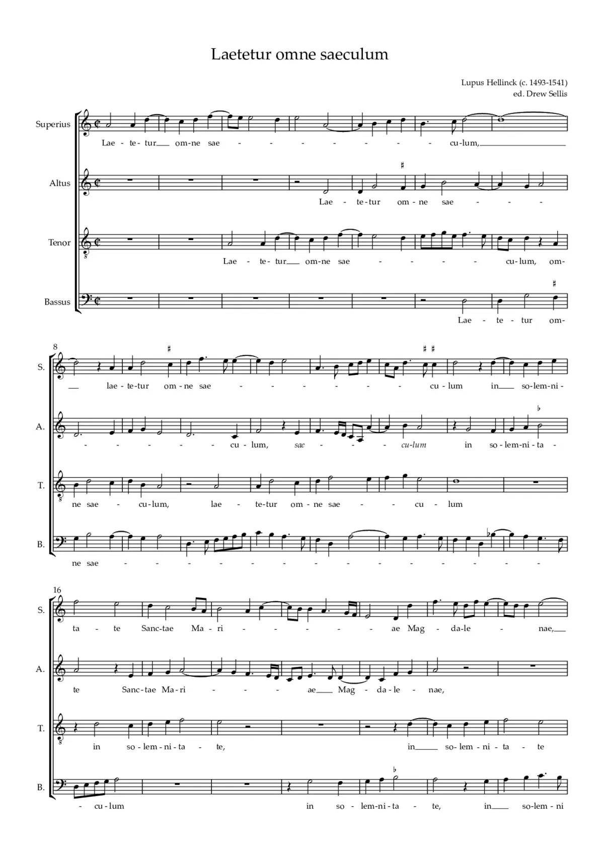 Laetetur omne saeculum - Page 1