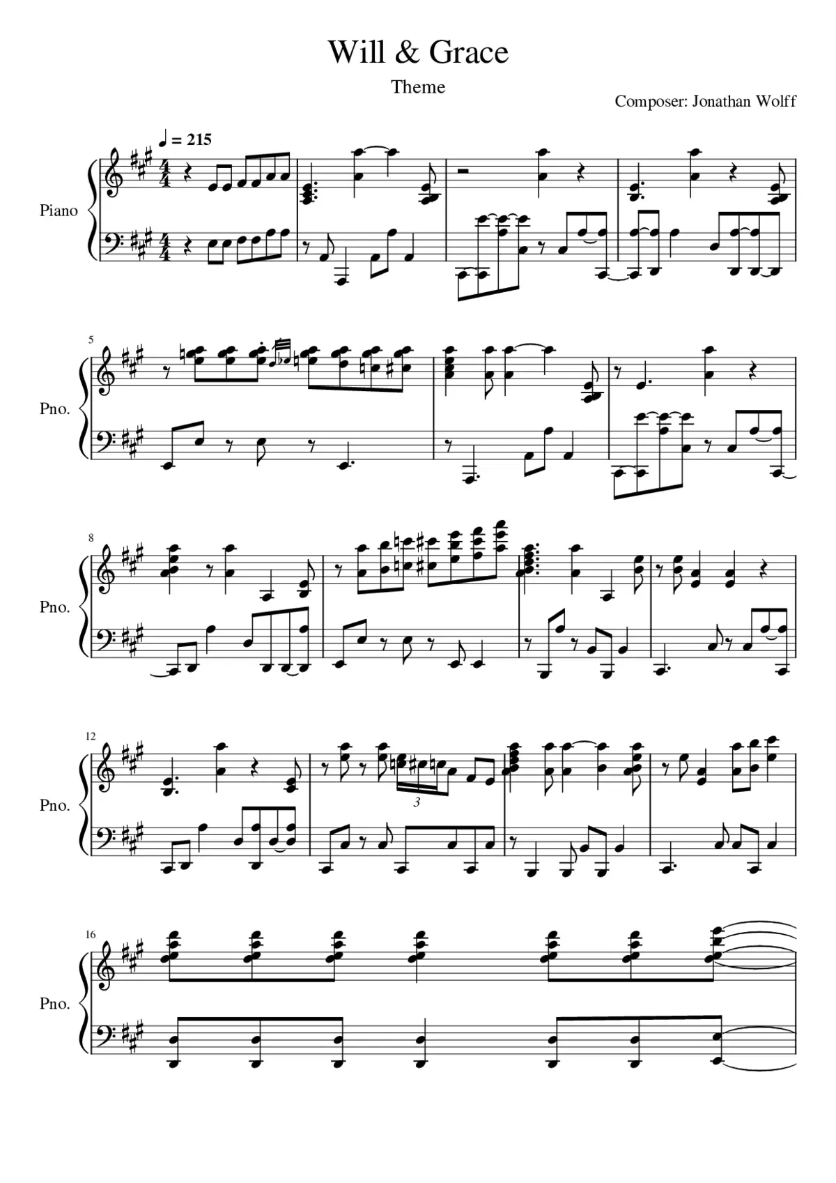 Theme from Will & Grace - Page 1