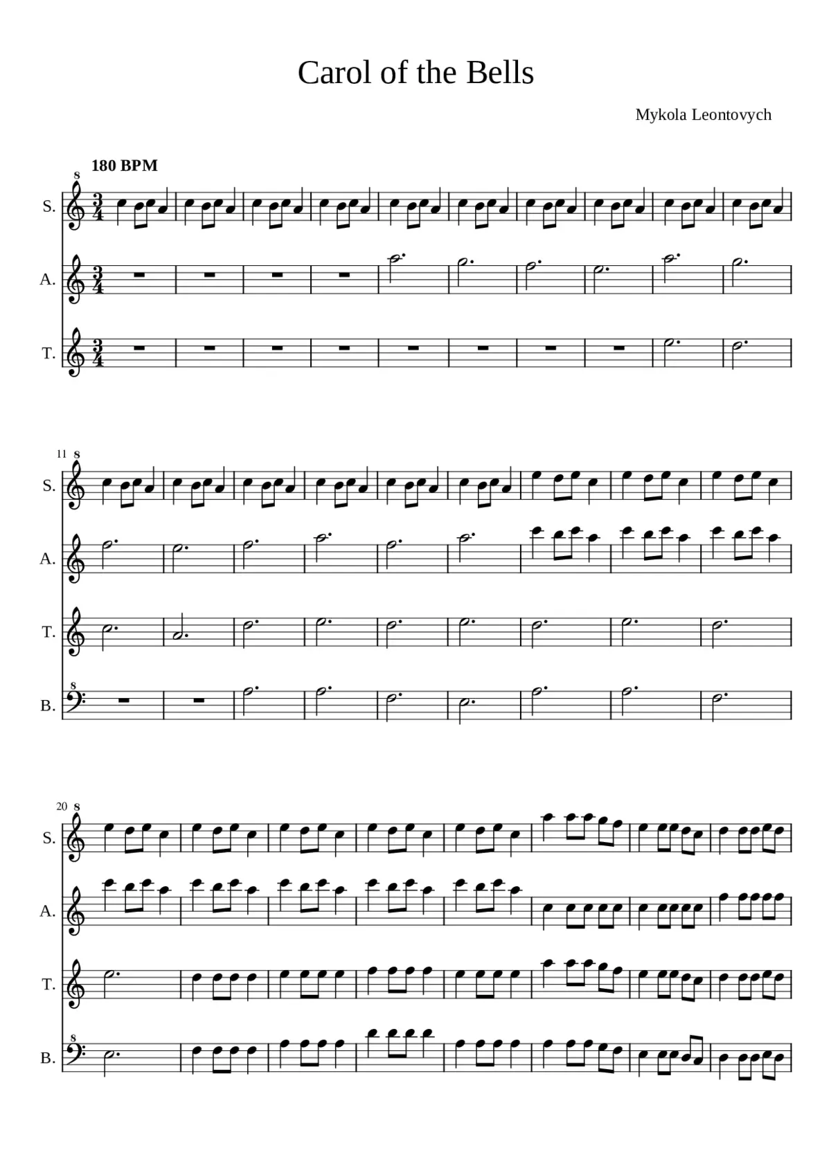 Carol of the Bells - Page 1