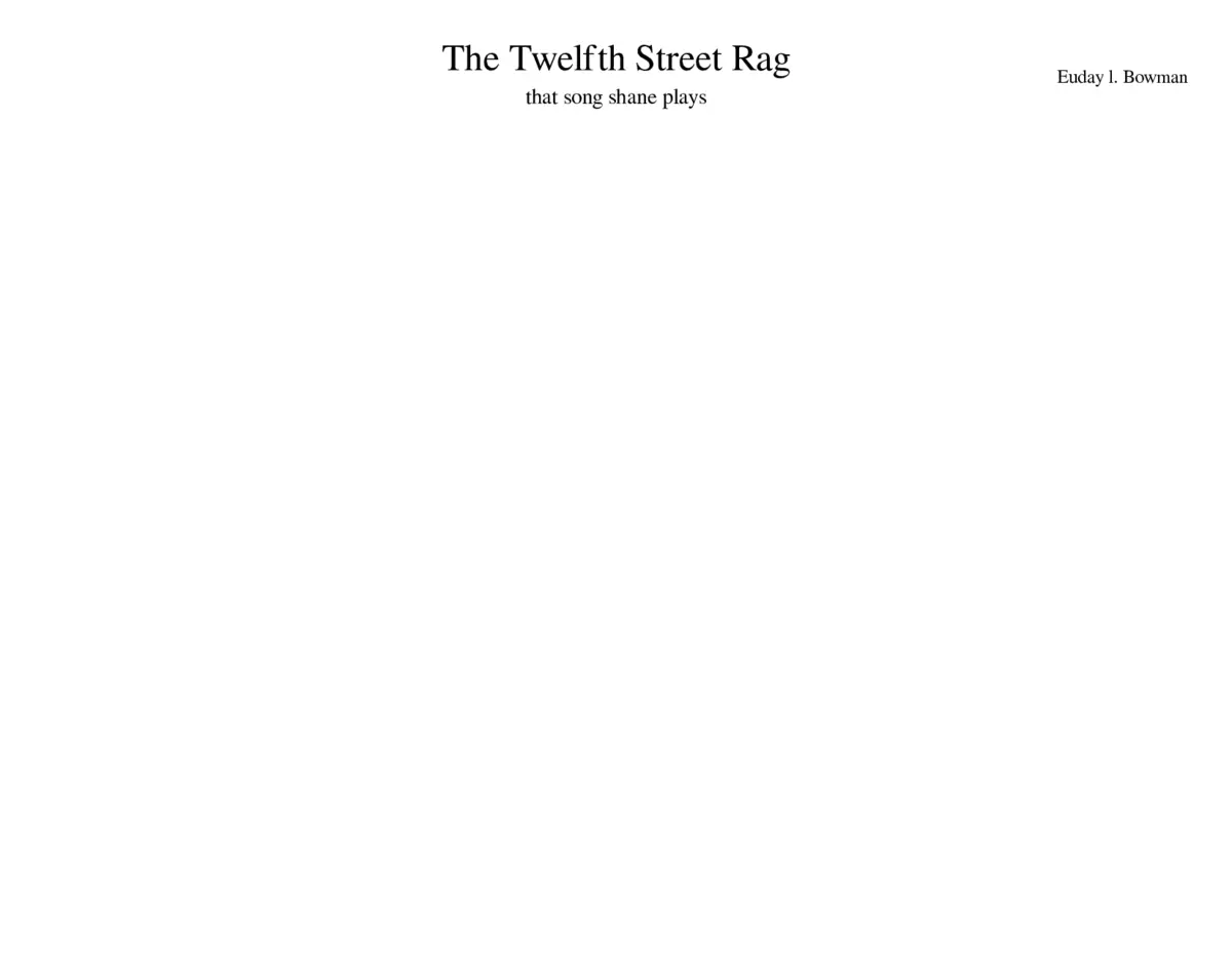 12th Street Rag - Page 1