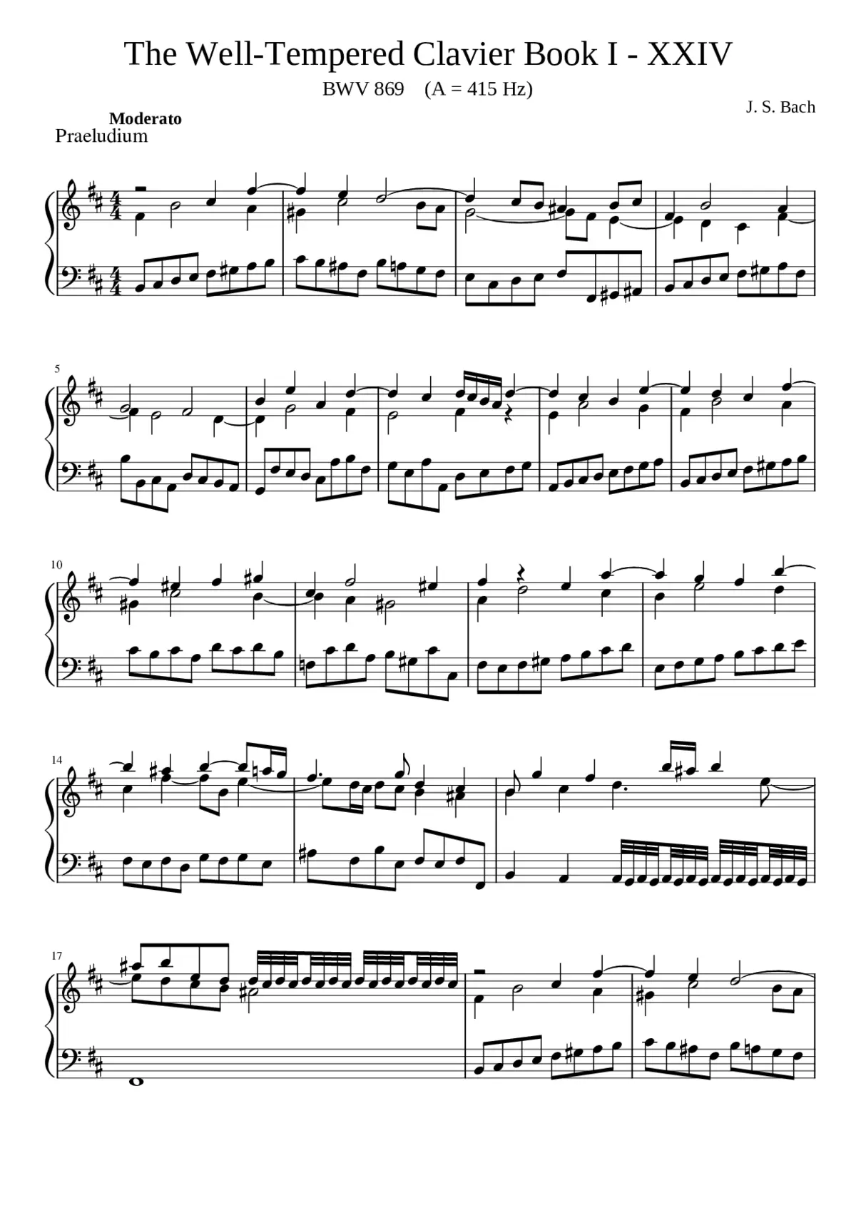 Prelude and Fugue in B minor BWV 869 - Page 1
