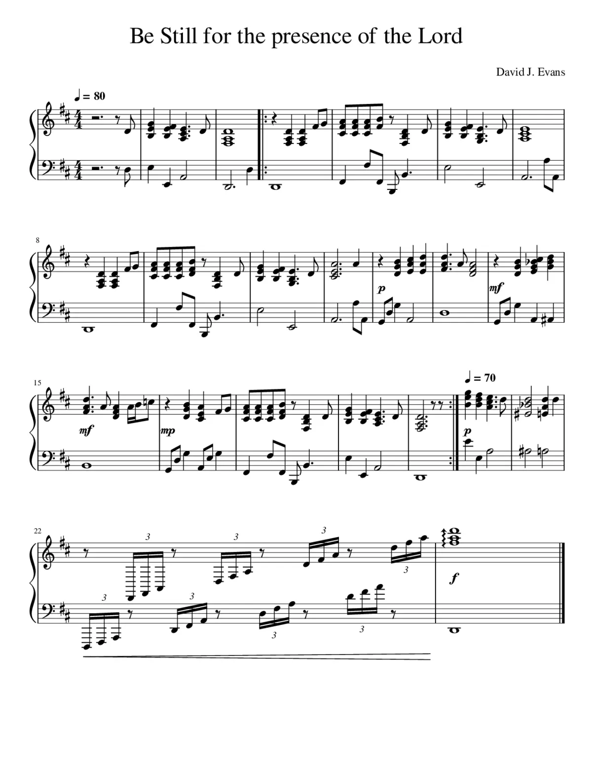 be still for the presence of the lord - Page 1