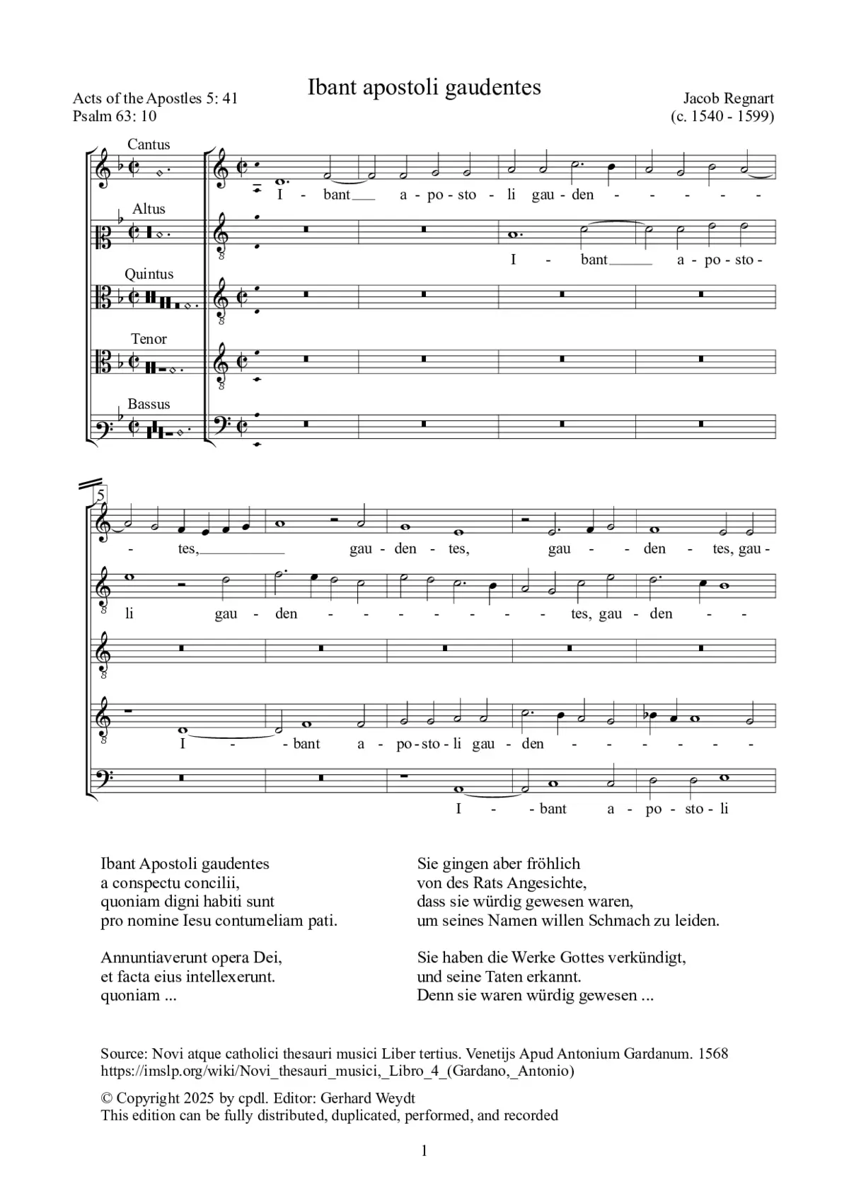 Ibant apostoli gaudentes - Page 1