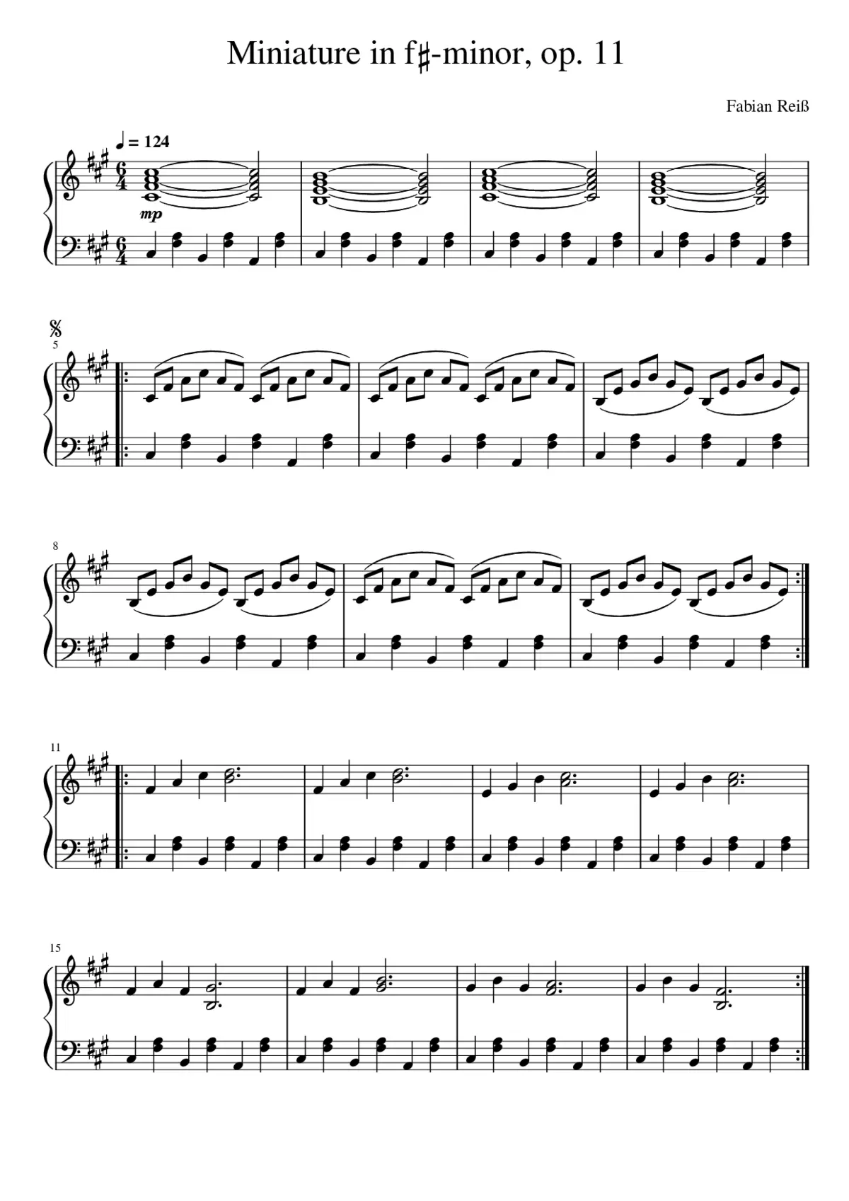 Miniature in f-minor op. 11 - Page 1