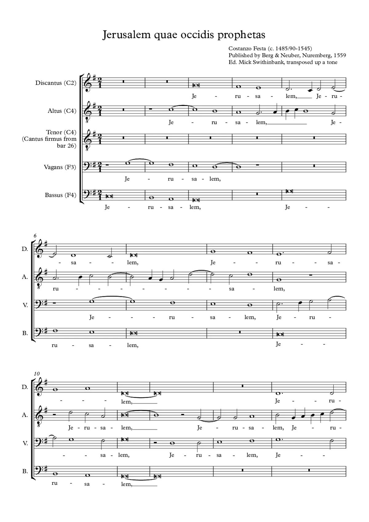 Jerusalem quae occidis prophetas - Page 1