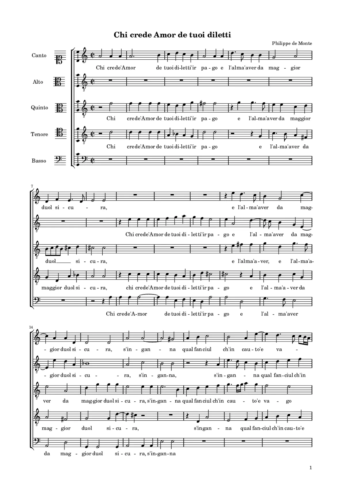 Chi crede Amor de tuoi diletti - Page 1