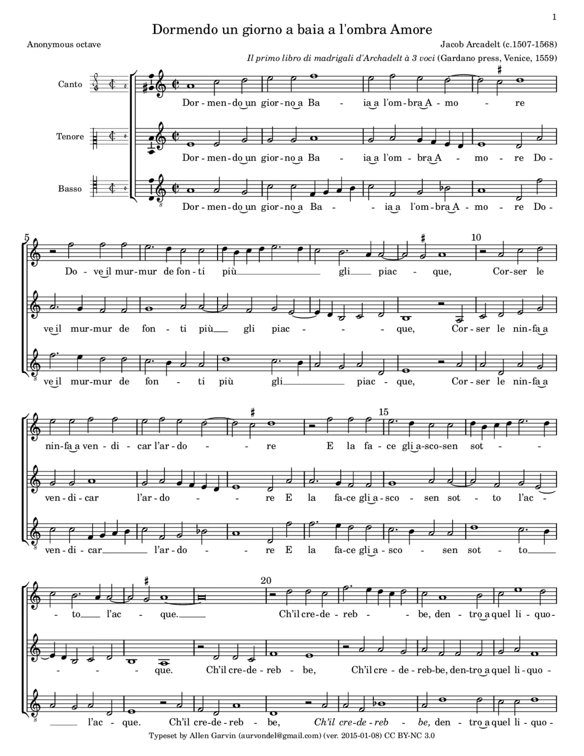 Dormend' un giorno - Page 1