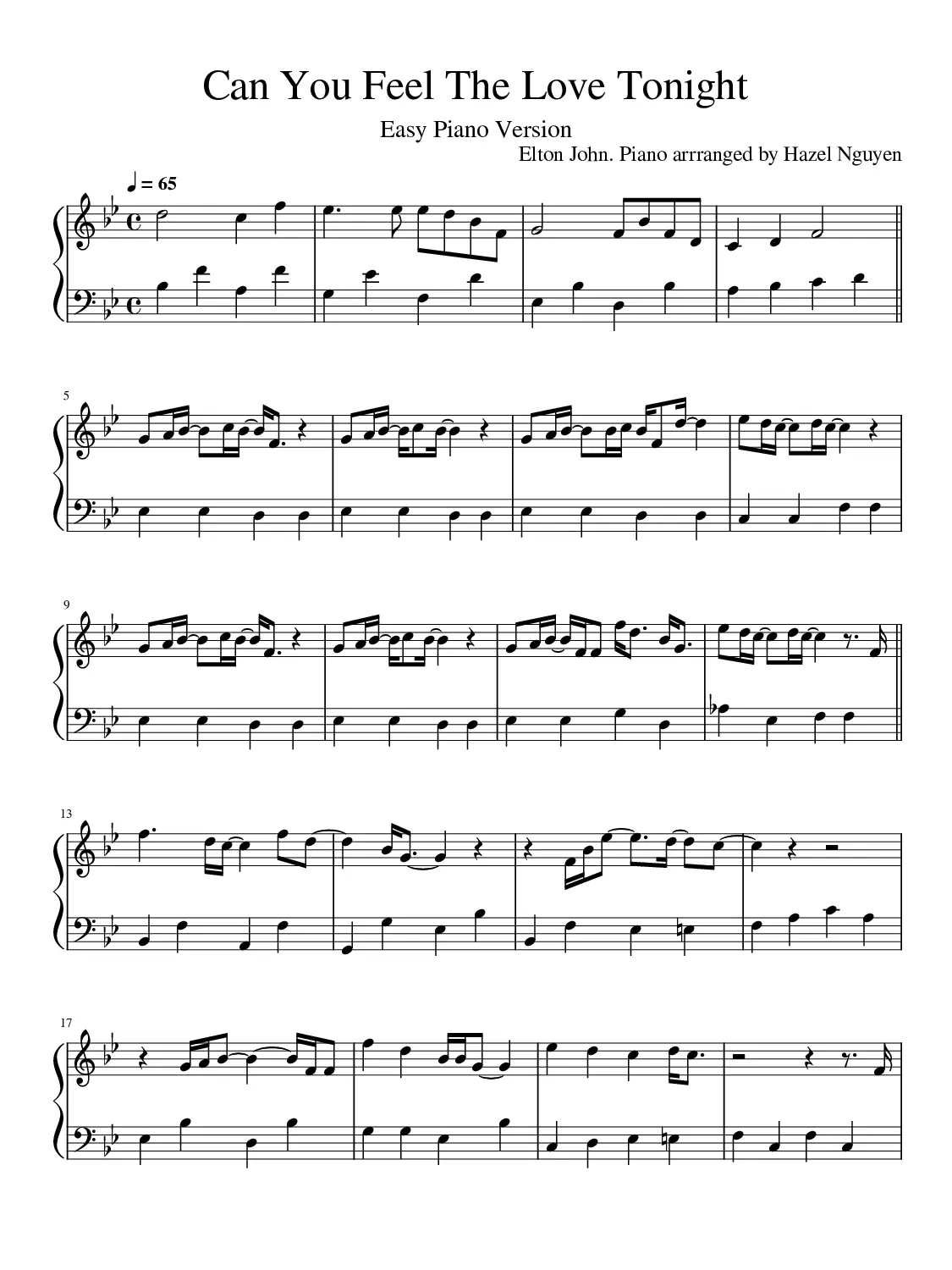 can you feel the love tonight - Page 1