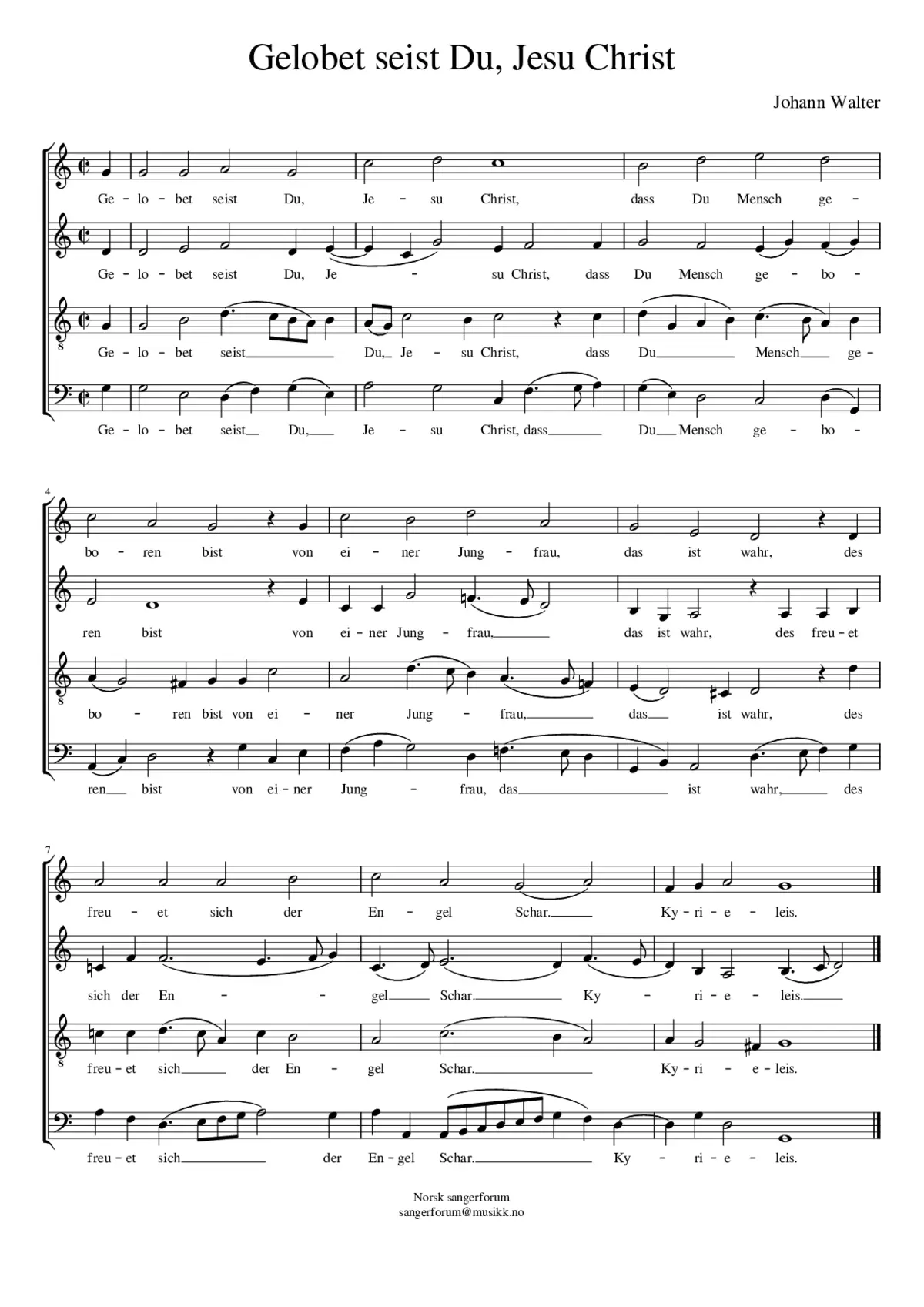 Gelobet seist du Jesu Christ - Page 1