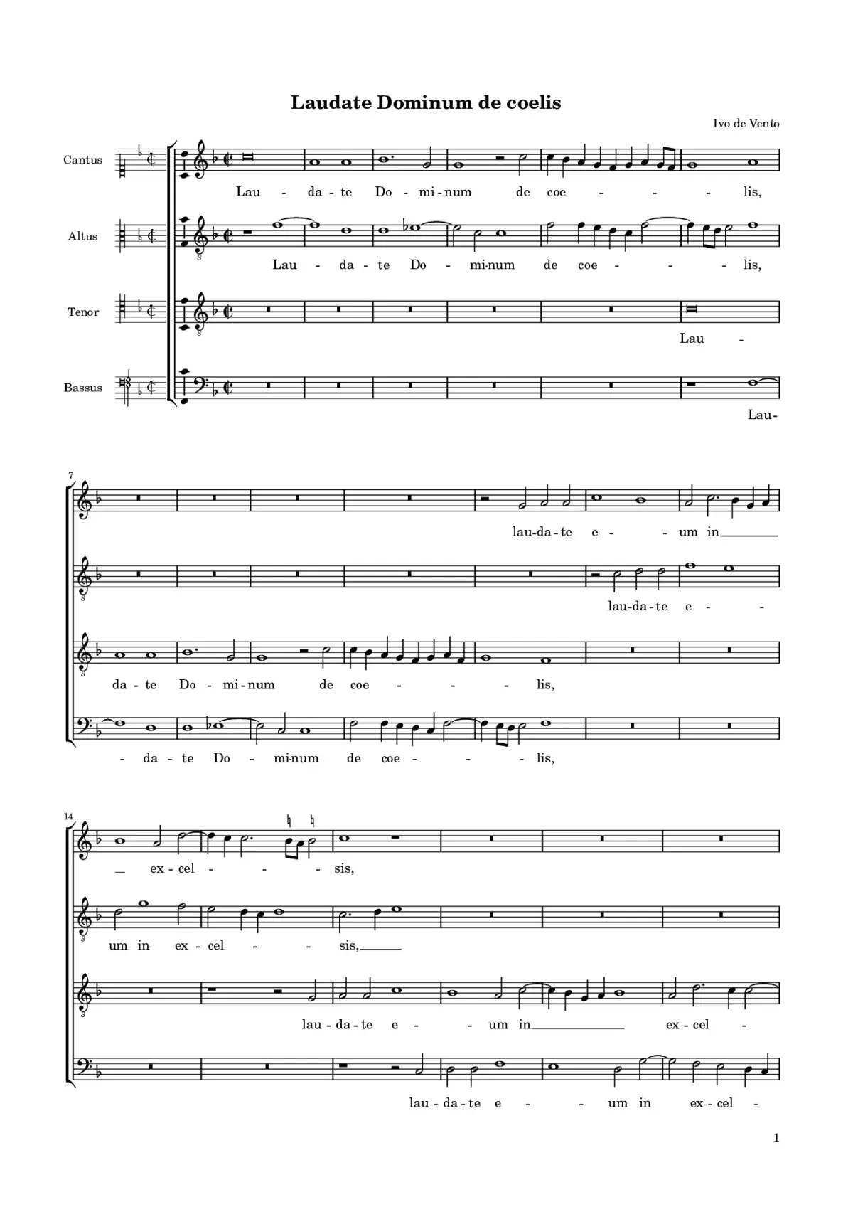 Laudate Dominum de coelis - Page 1