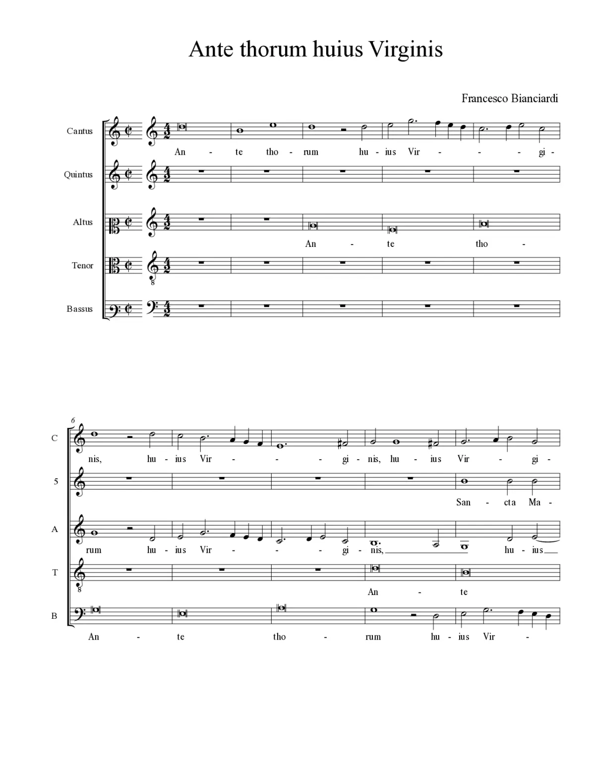 Ante thorum huius Virginis - Page 1