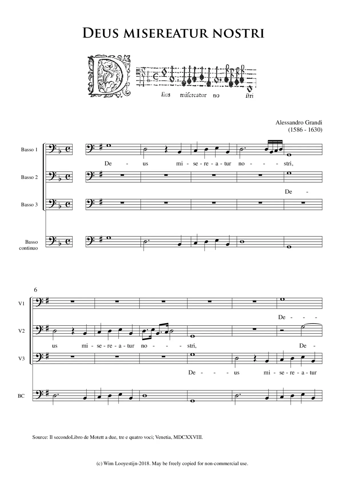 Deus misereatur nostri a 3 bassi - Page 1