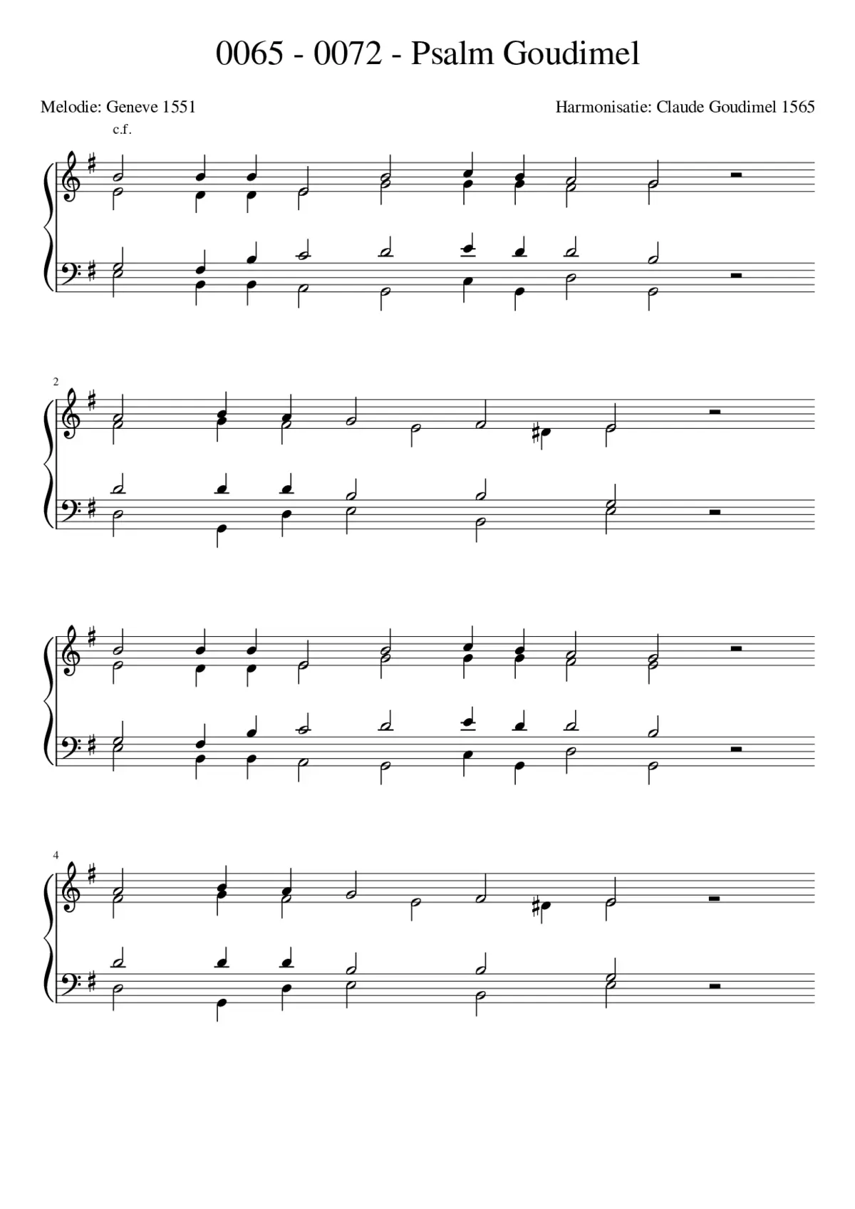 Goudimel Psalms 065 - Page 1