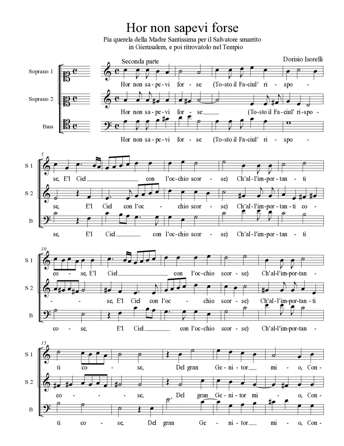 Hor non sapevi forse - Page 1