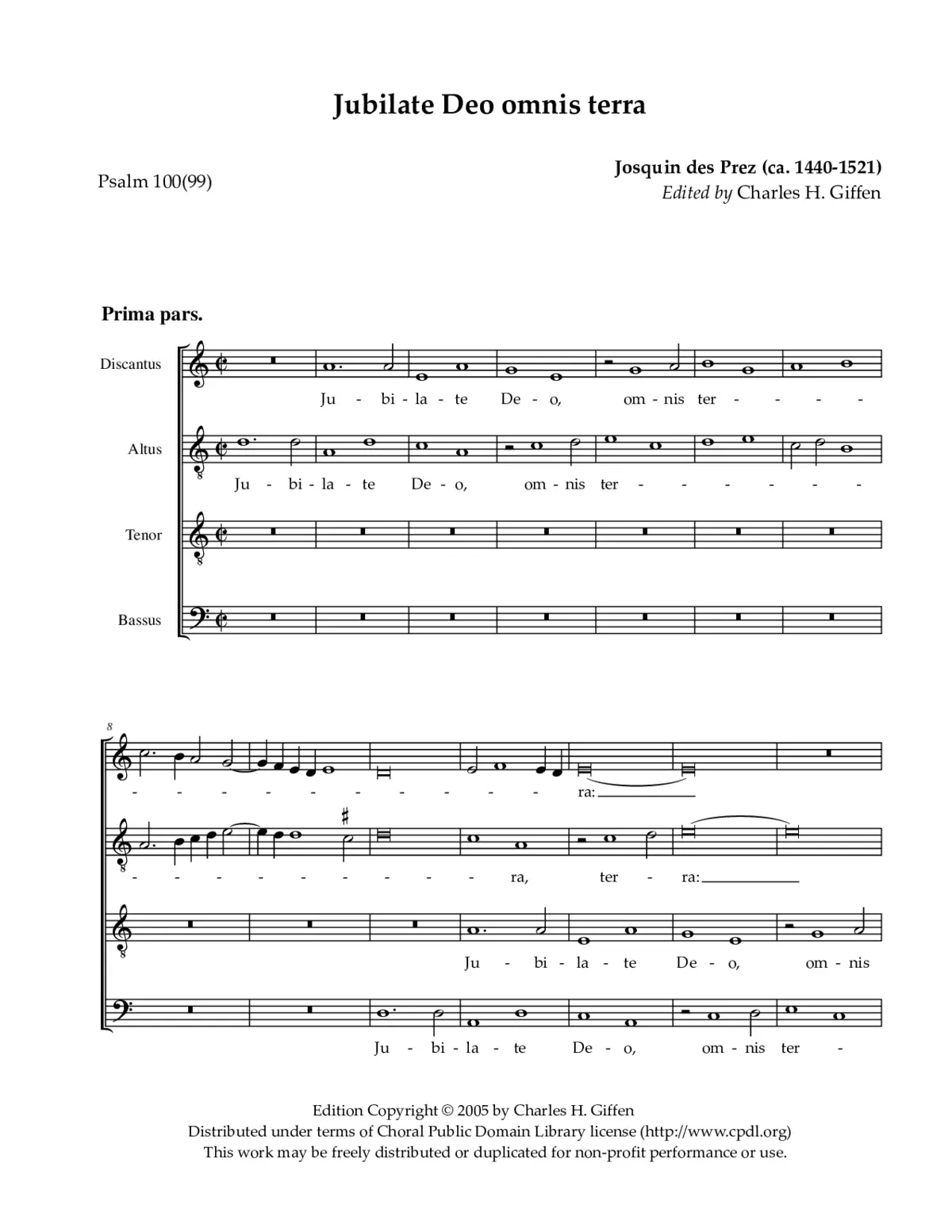 Jubilate Deo omnis terra - Page 1
