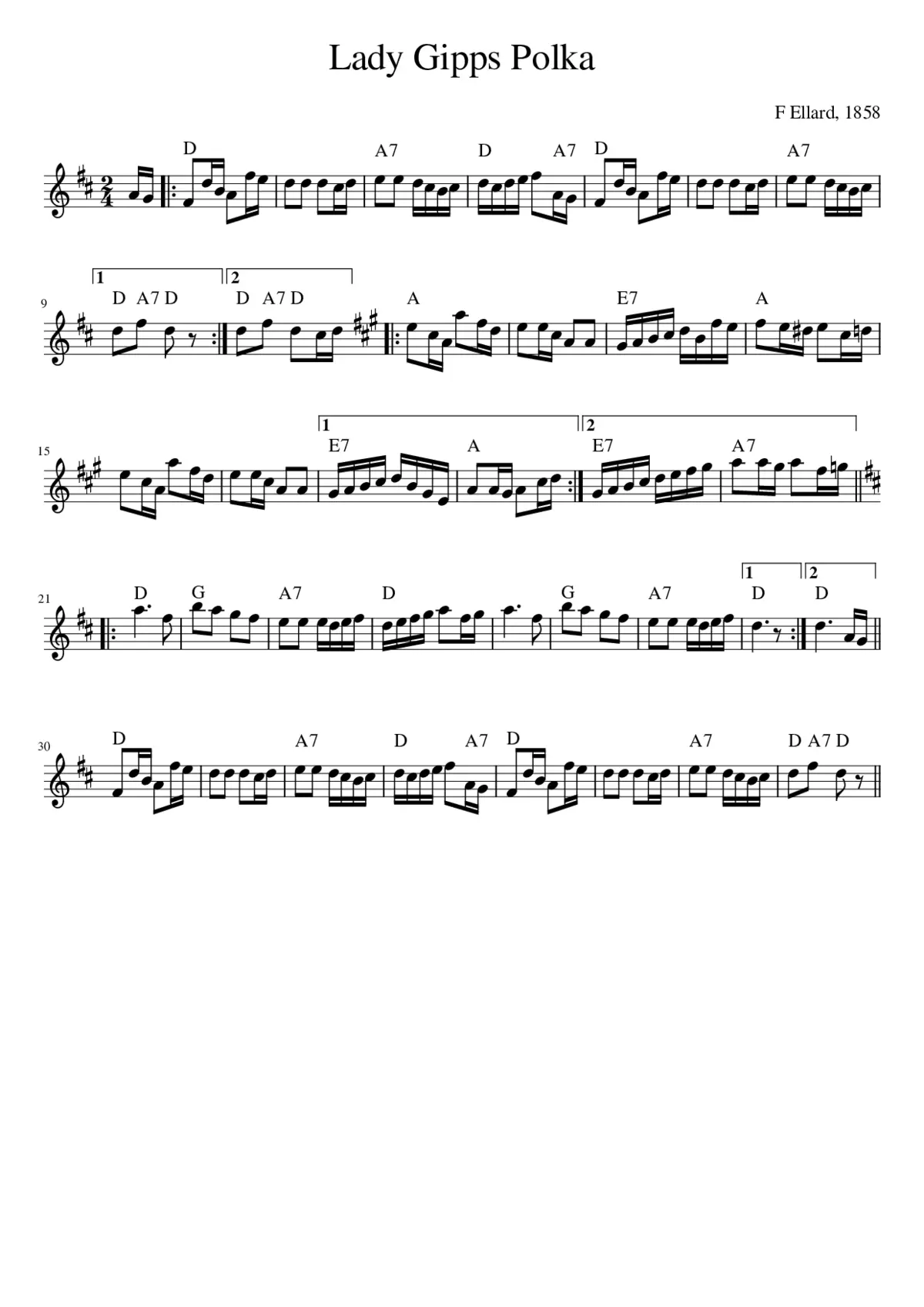 Lady Gipps Polka - Page 1
