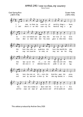 I vow to thee, my country