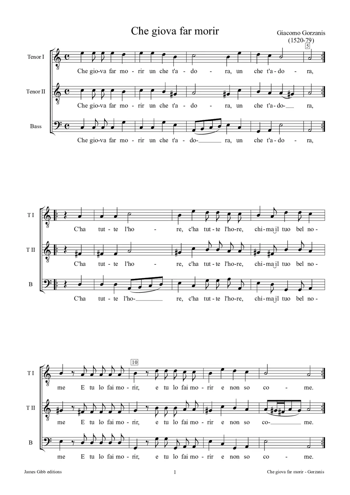 Che giova far morir - Page 1