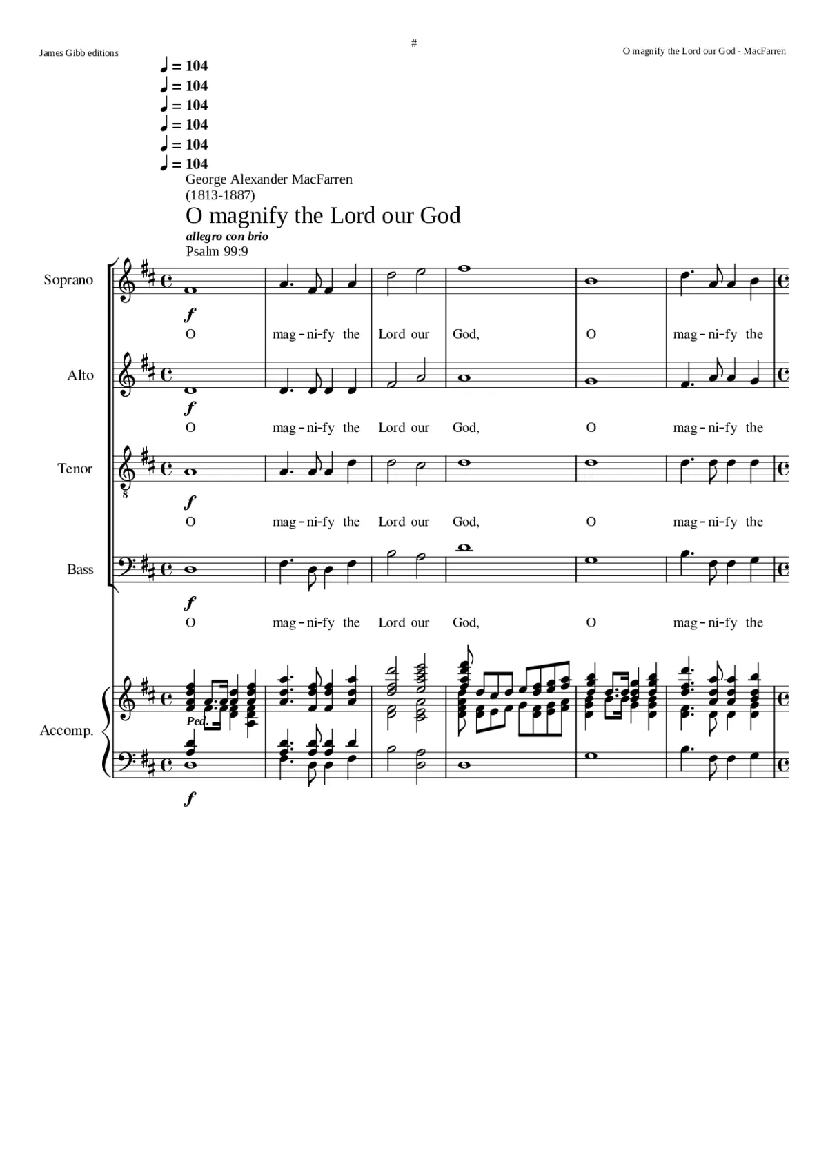 O magnify the Lord our G - Page 1