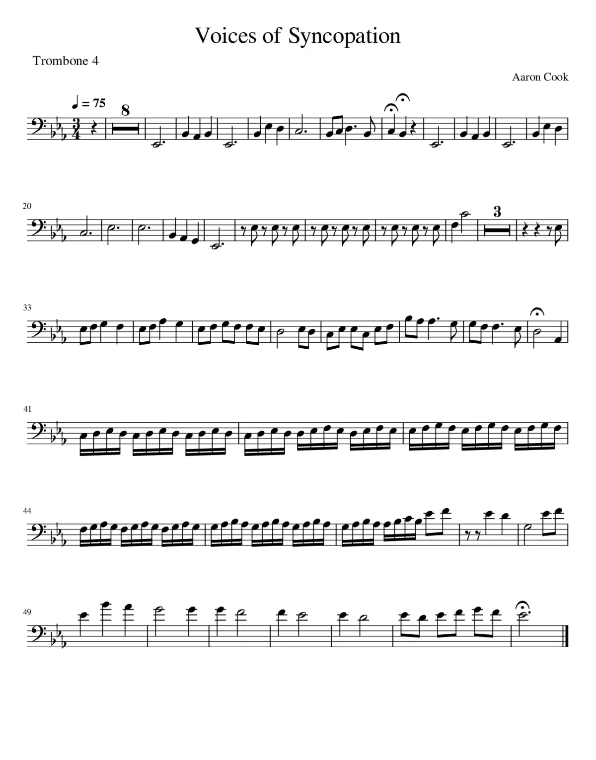 Voices of Syncopation Trombone 4 - Page 1