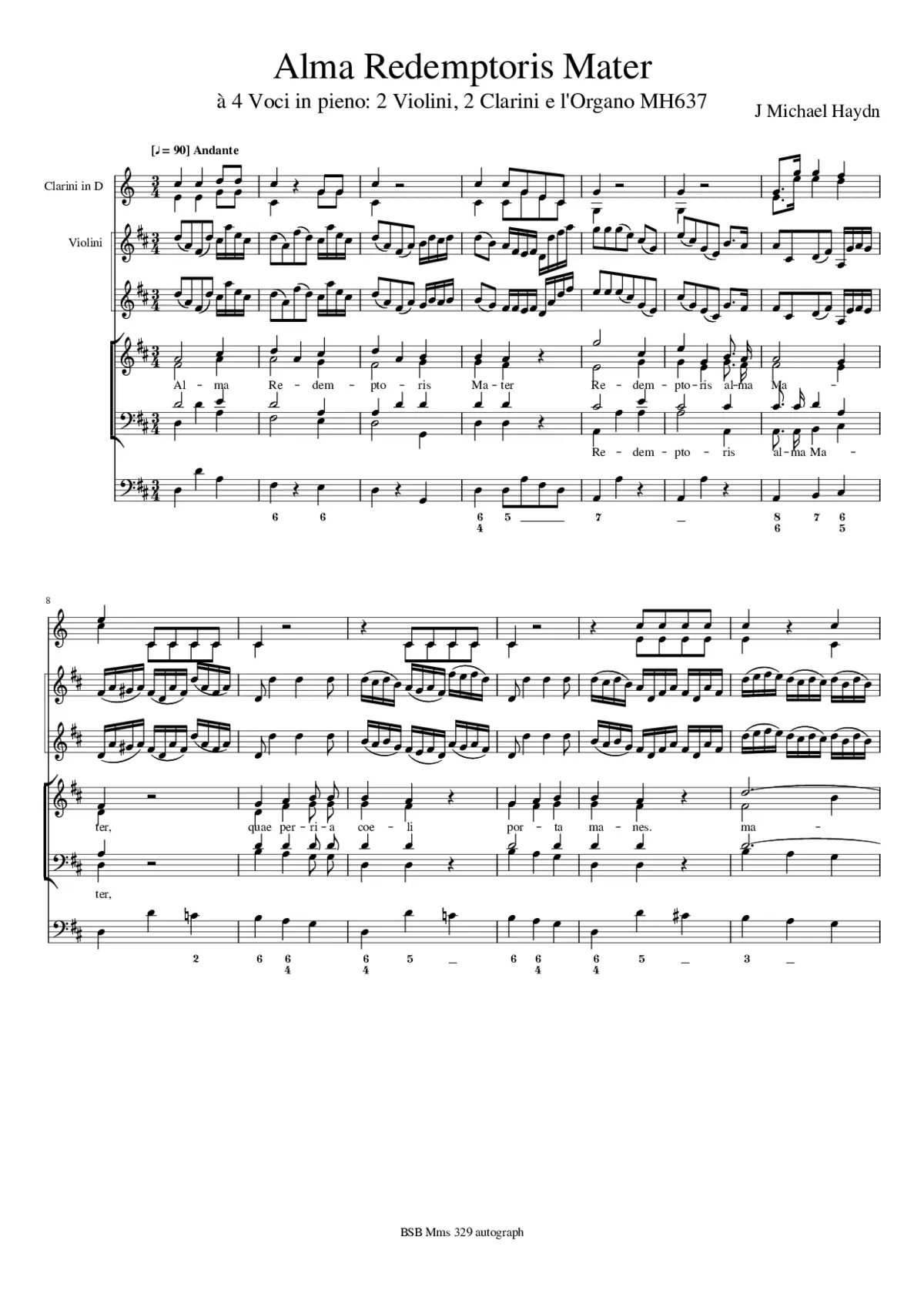 Alma Redemptoris Mater, MH 637 - Page 1