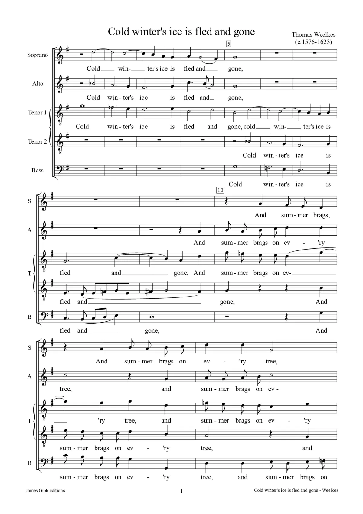 Cold winter's ice is fled and gone - Page 1