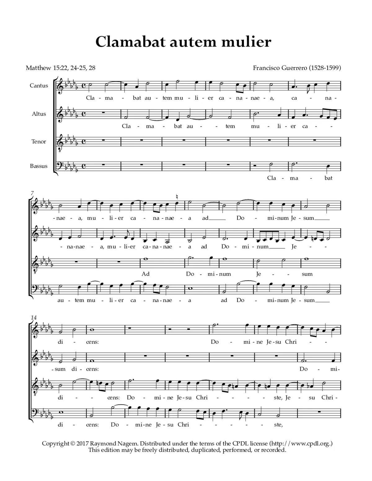 Clamabat autem mulier - Page 1