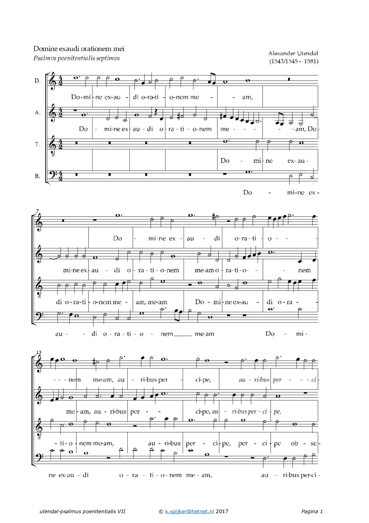 Domine exaudi orationem meam - Page 1