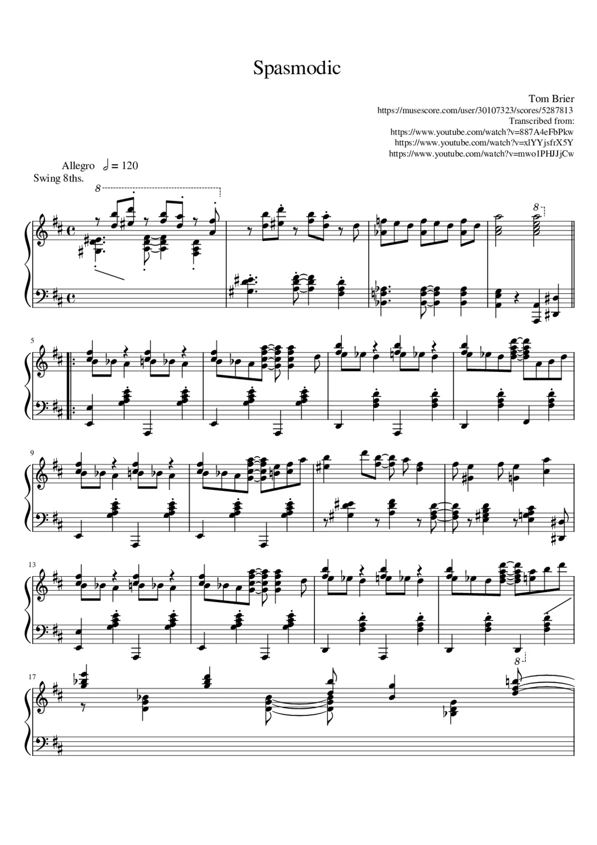 Tom Brier Improvisation - Page 1