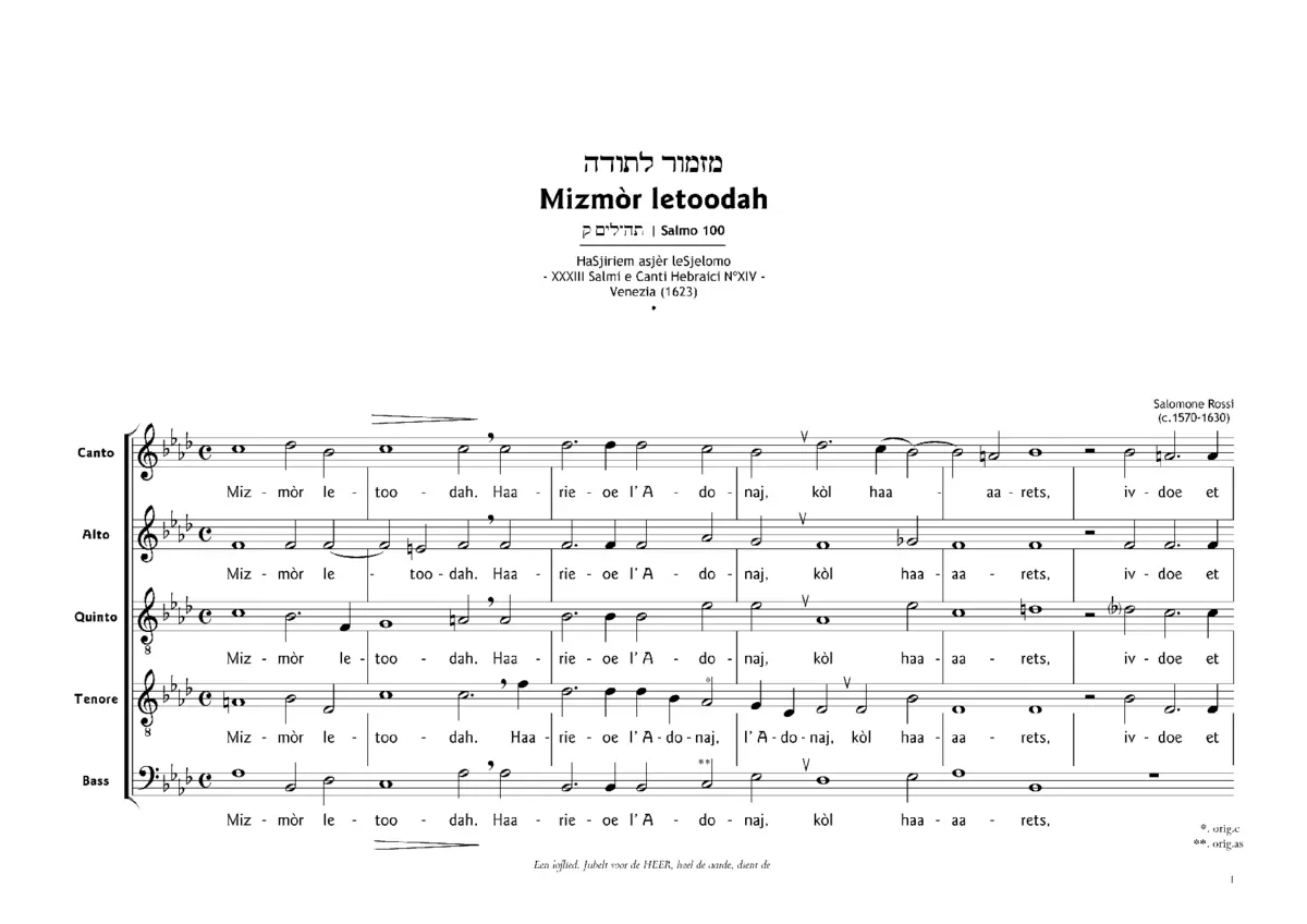Mizmòr letodà (Ps. 100) - Page 1