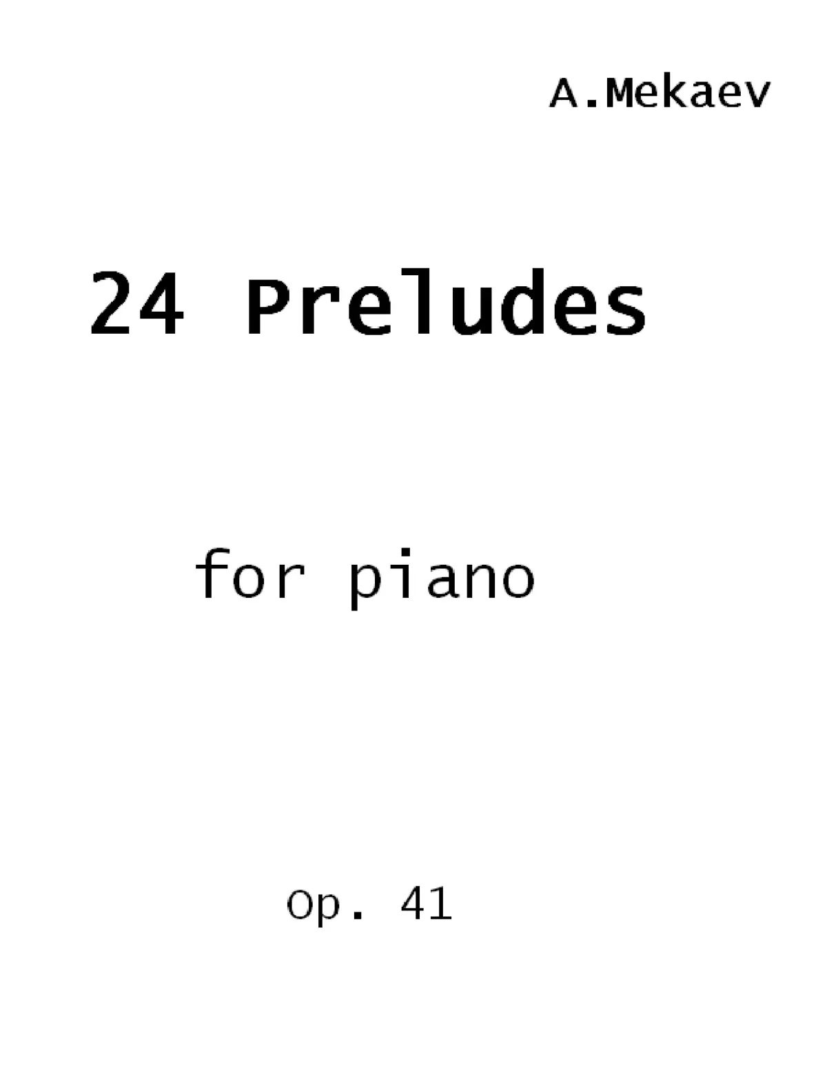 24 Preludes for piano - Page 1