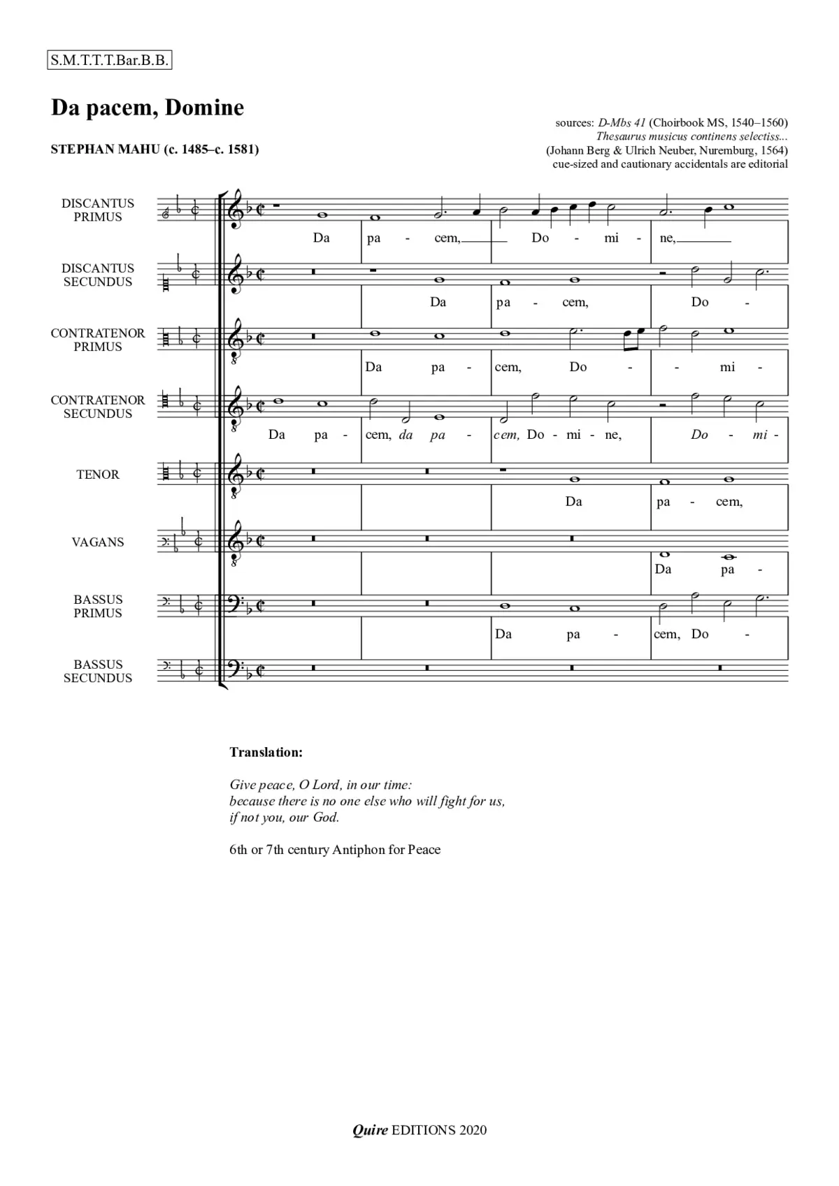 Da pacem, Domine - Page 1