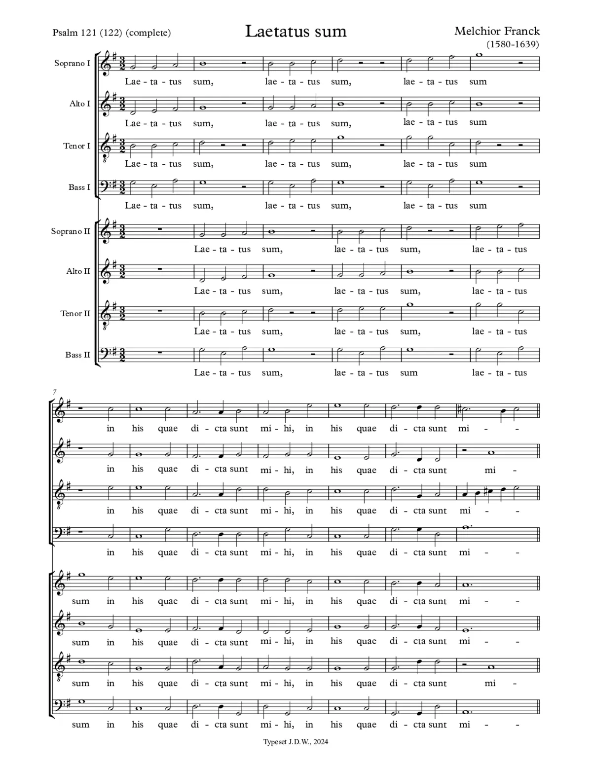 Laetatus sum a 8 - Page 1