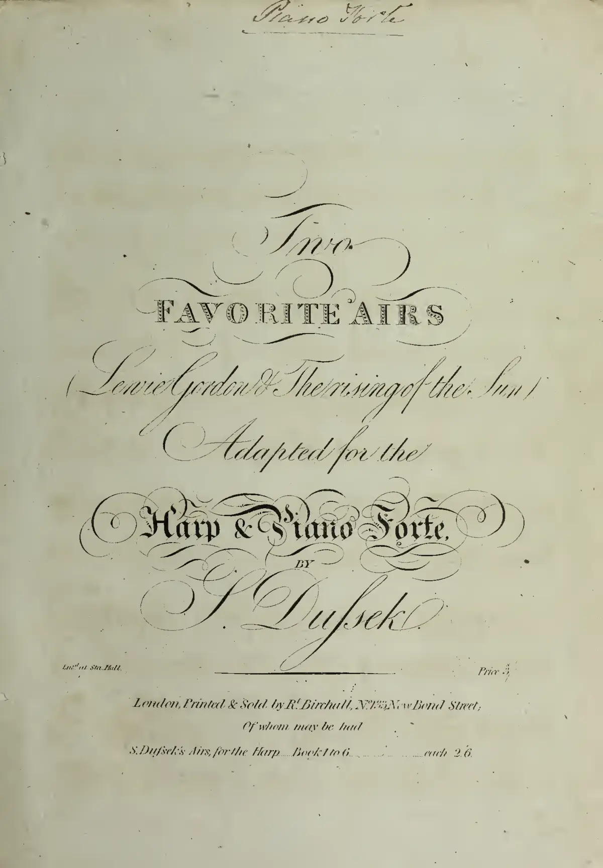 2 Favorite Airs adapted for Harp and Piano - Page 1