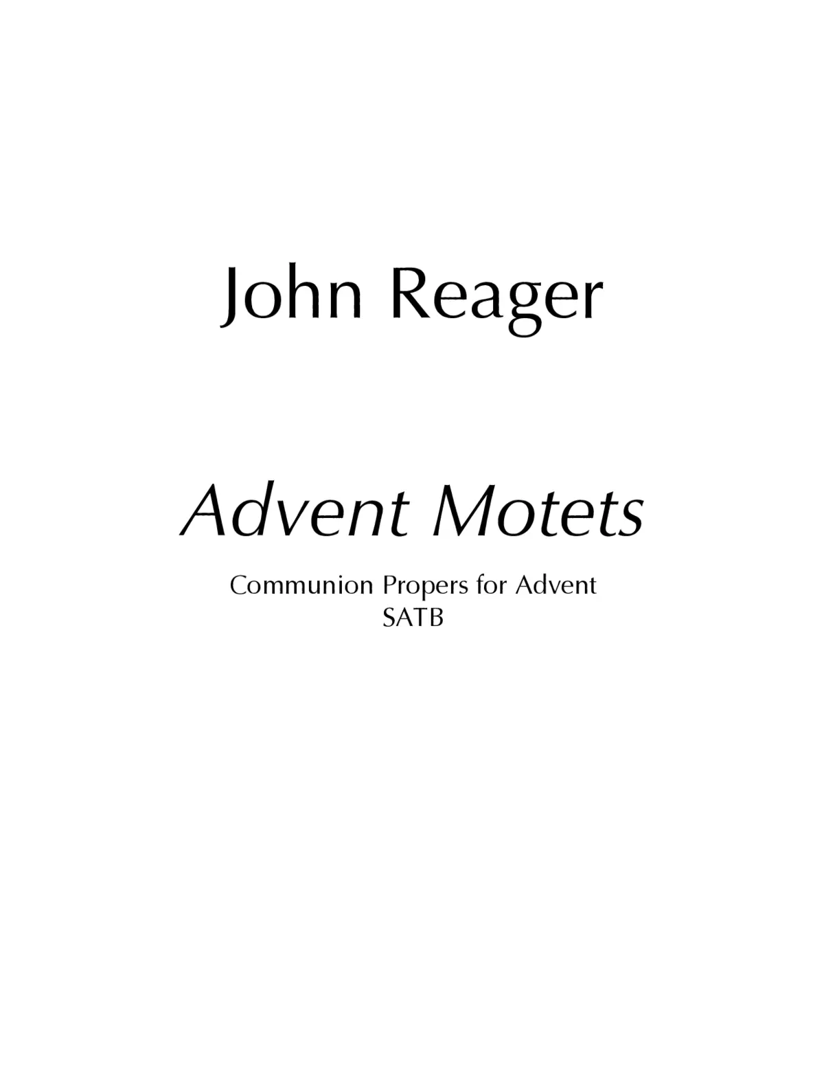 Advent Motets - Page 1