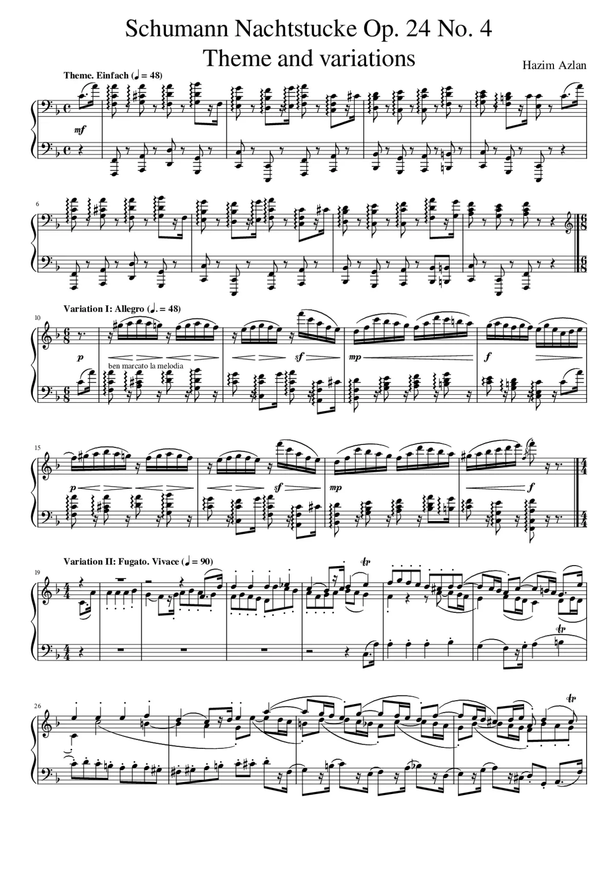 Variations on a theme by Schumann - Page 1