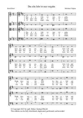 Das alte Jahr ist nun vergahn